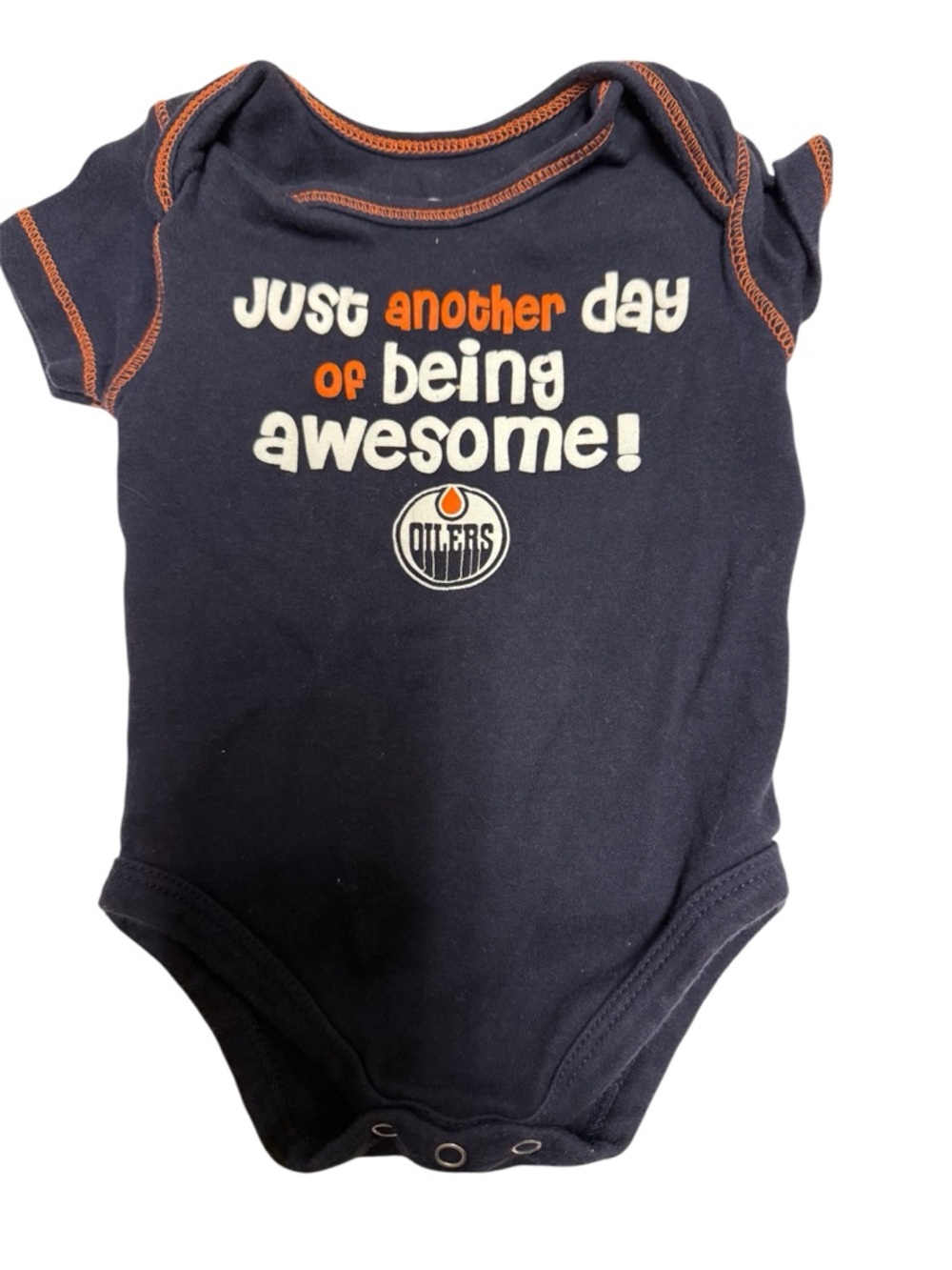 🫐2for$20🫐Edmonton Oilers Navy Blue Baby One-Piece Bodysuit